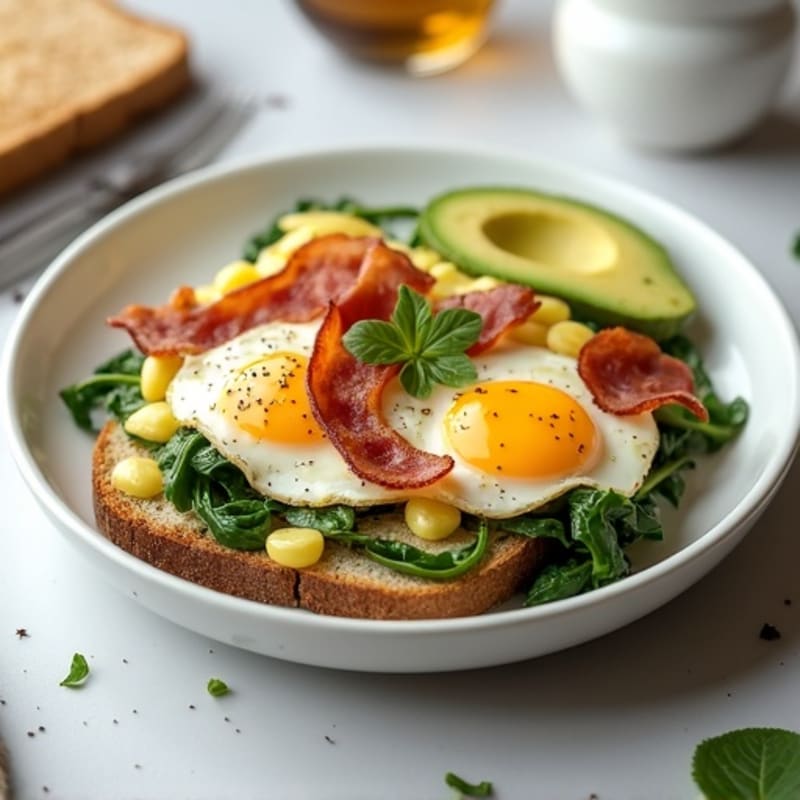 Egg White Scramble with Turkey Bacon and Spinach