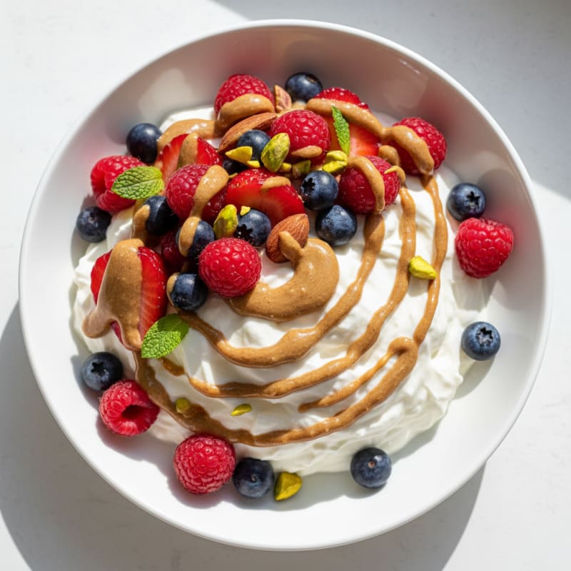 Silky Greek Yogurt Protein Mousse with Berries