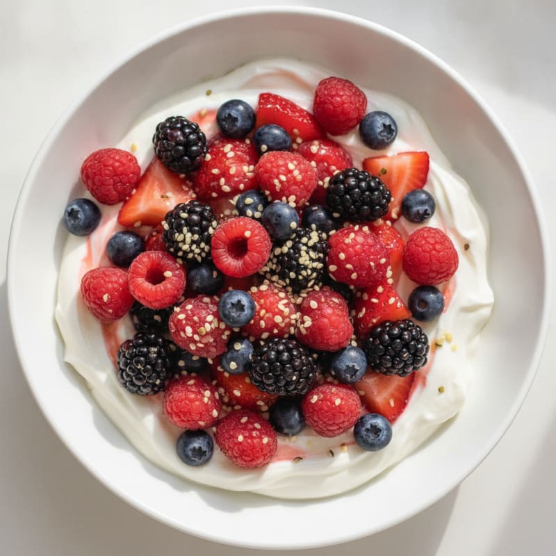 Creamy Greek Yogurt Protein Bowl with Mixed Berries