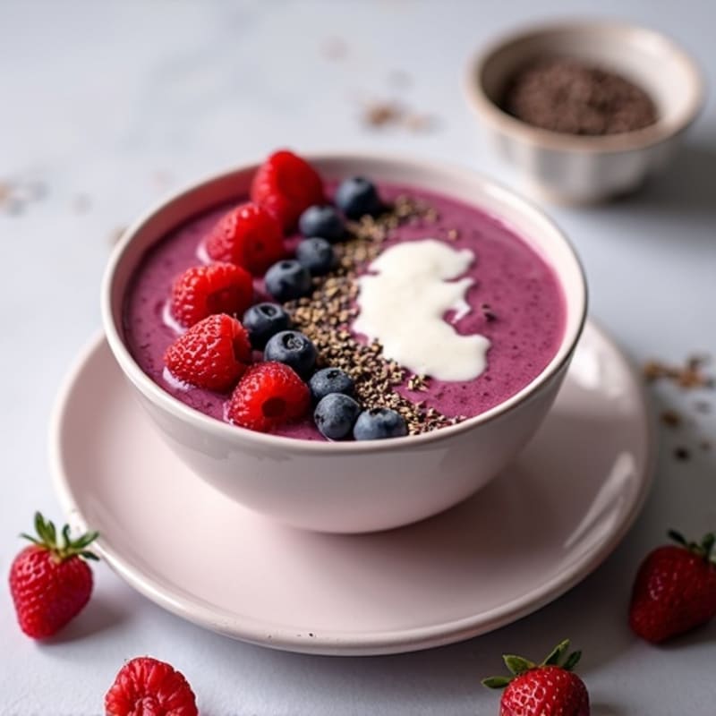Thick Berry Protein Smoothie Bowl