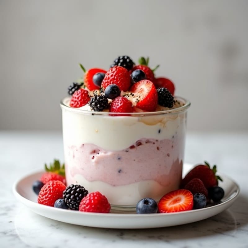 Creamy Greek Yogurt Parfait with Berries and Almonds