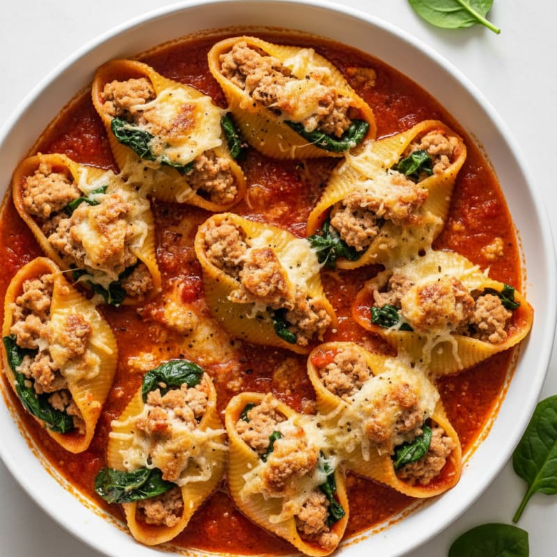 Creamy Spinach Ricotta Stuffed Shells