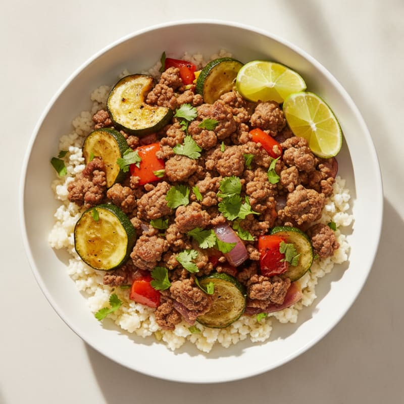 Lean Beef and Roasted Vegetable Power Bowl