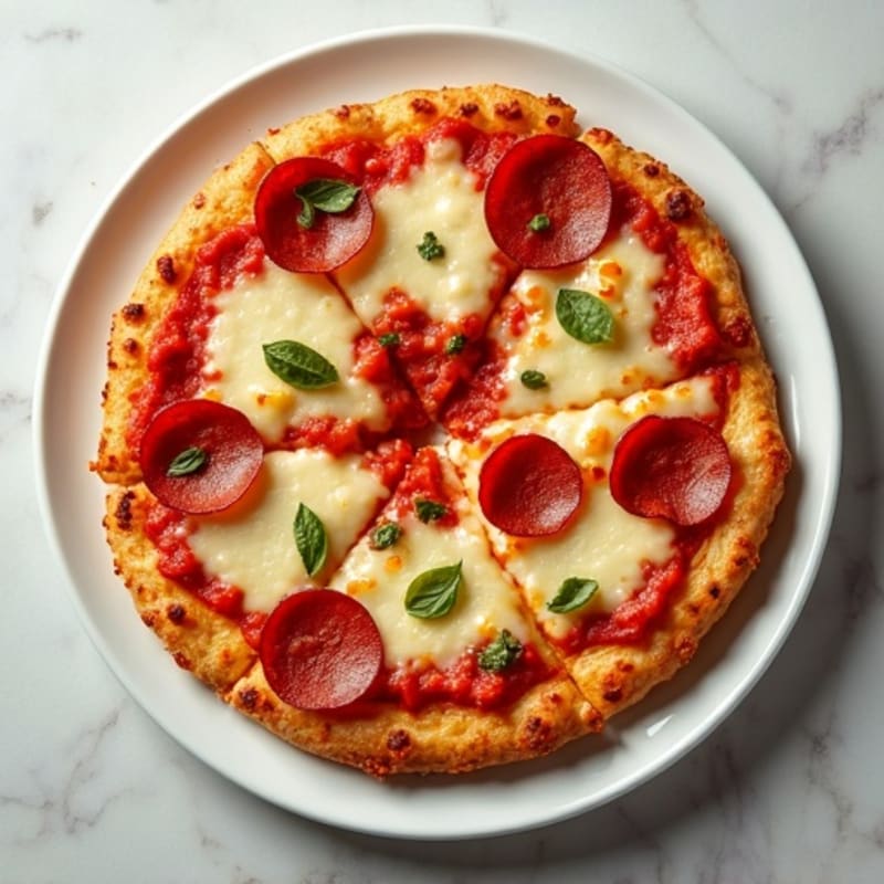 Crispy Cheesy Chicken Crust Pizza with Lean Turkey Pepperoni