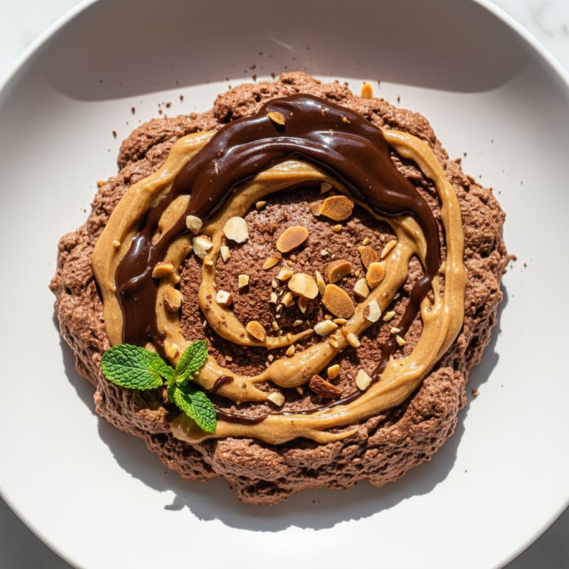Chocolate Protein Mousse with Almond Butter Swirl