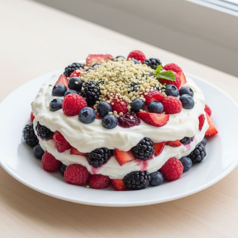 Greek Yogurt Protein Parfait with Mixed Berries