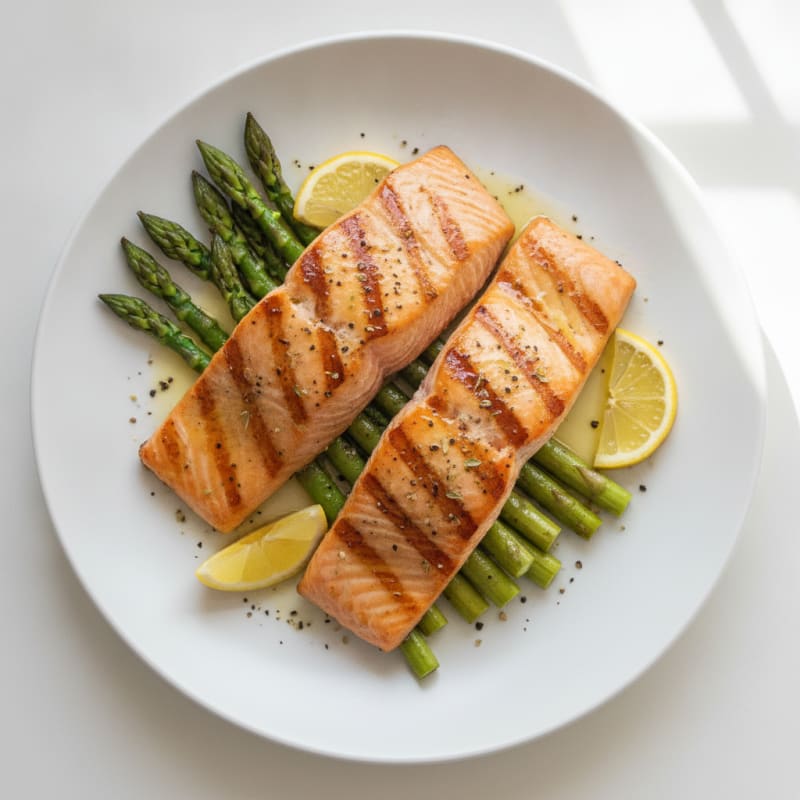 Lemon Herb Grilled Salmon with Asparagus