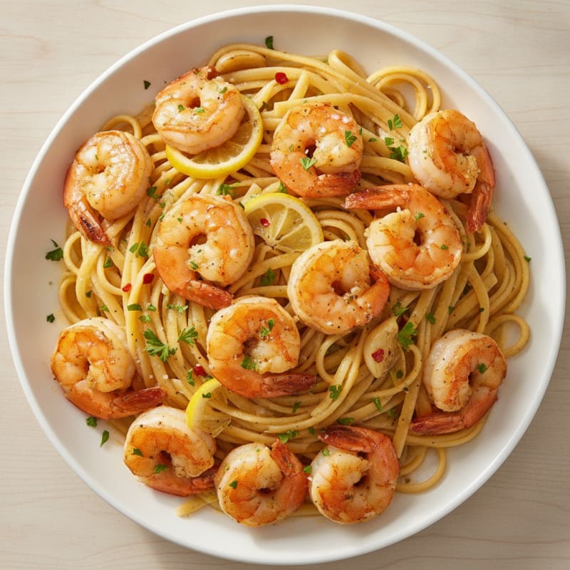 Garlic Butter Shrimp Scampi with Linguine