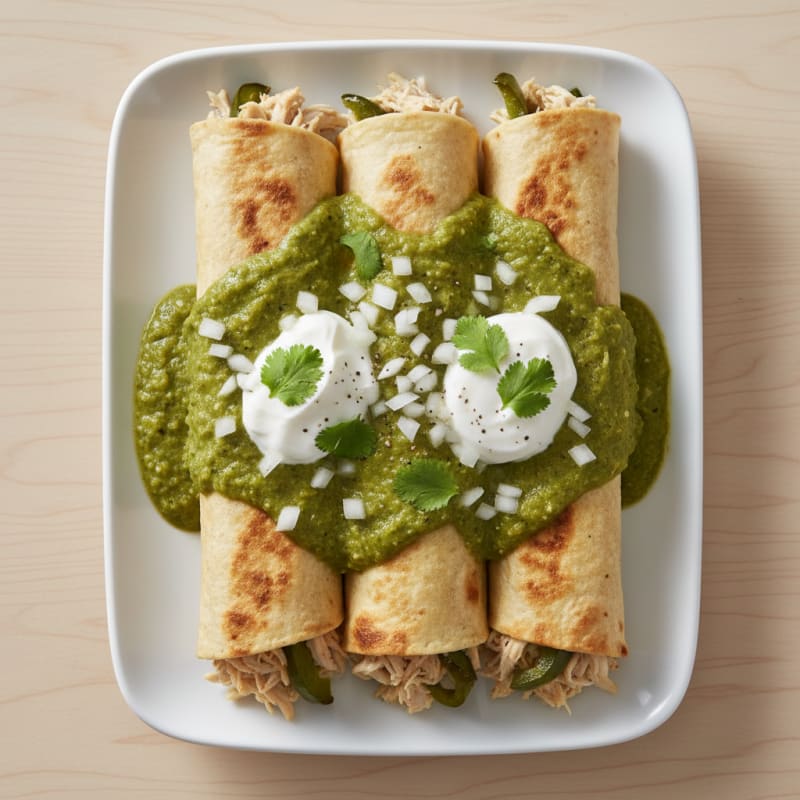 Creamy Chicken and Roasted Poblano Enchiladas