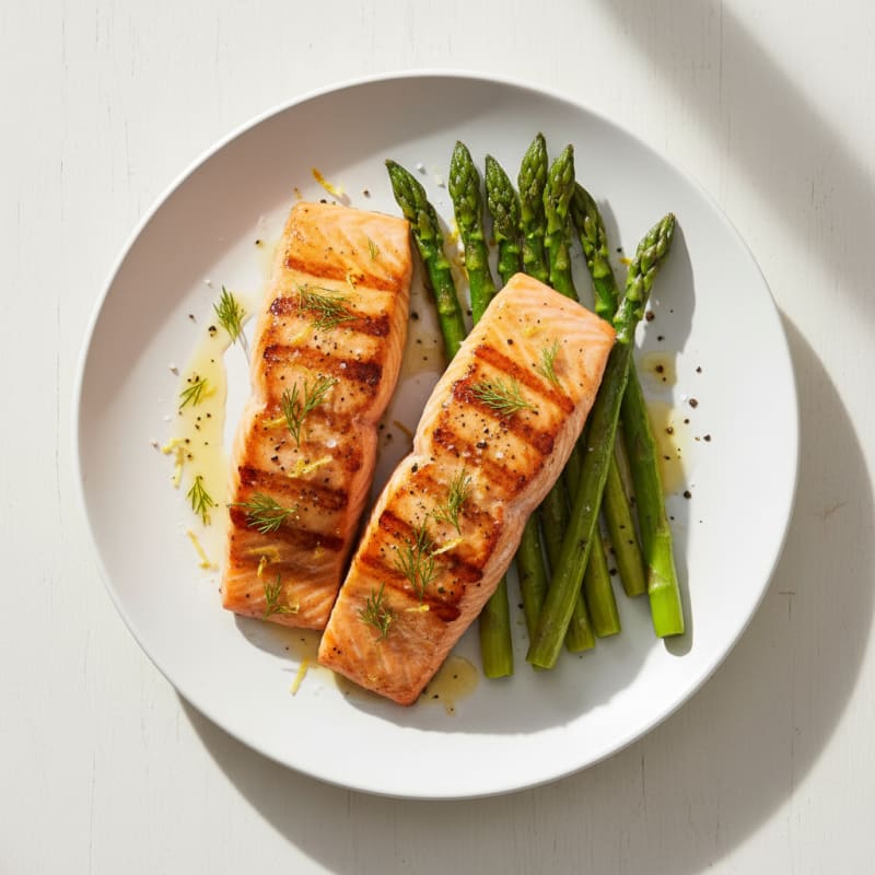 Lemon Herb Grilled Salmon with Asparagus