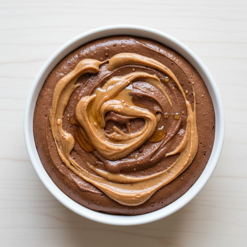 Silky Chocolate Protein Pudding with Peanut Butter Swirl