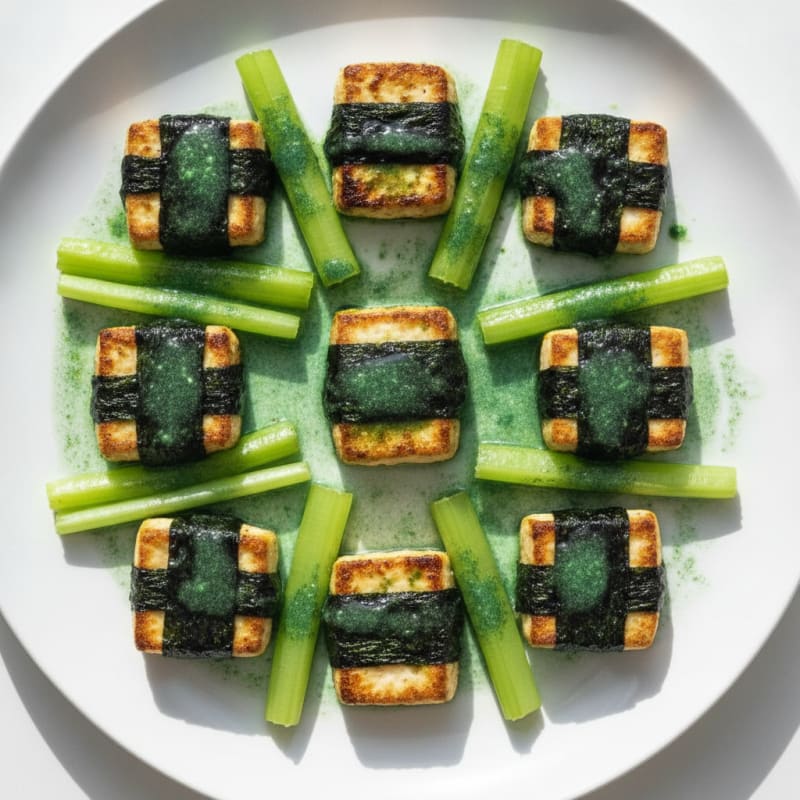 Seared Tofu with Nori and Steamed Celery