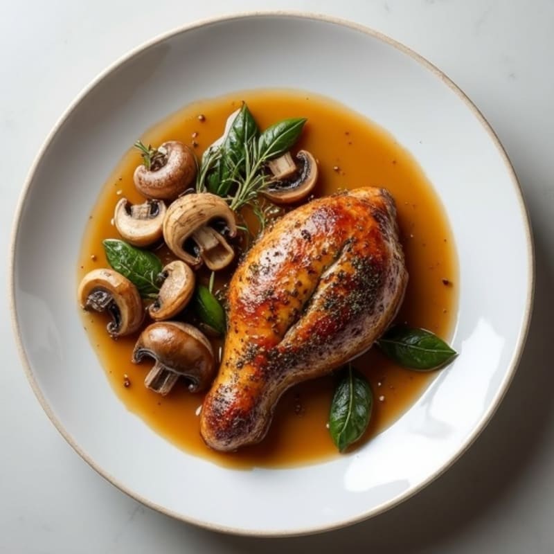 Herb-Roasted Pheasant with Wild Mushroom Sauce