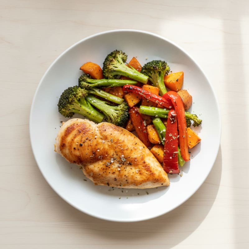 Pan-Seared Chicken with Roasted Vegetables