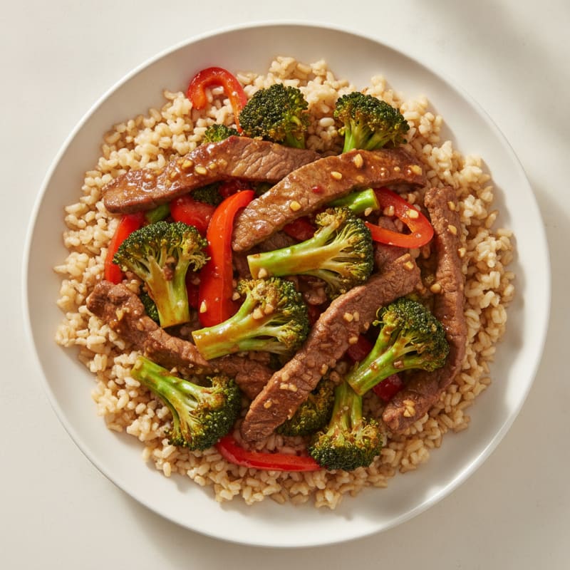 Lean Beef Stir-Fry with Broccoli and Brown Rice