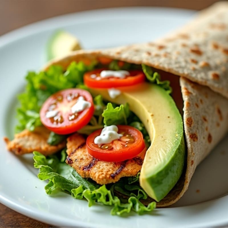 Fresh Grilled Chicken and Crispy Greens Wrap
