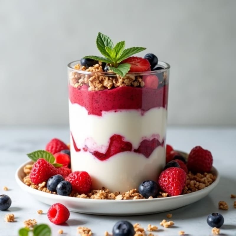Greek Yogurt Protein Parfait with Mixed Berries