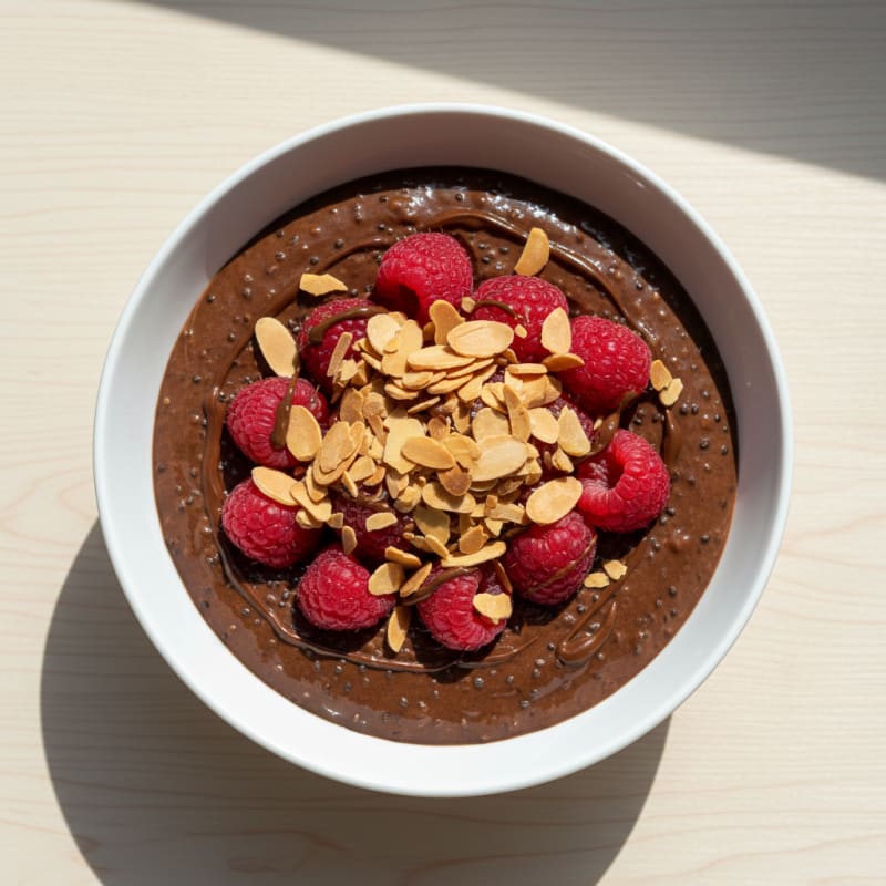 Silky Chocolate Protein Pudding with Chia Seeds