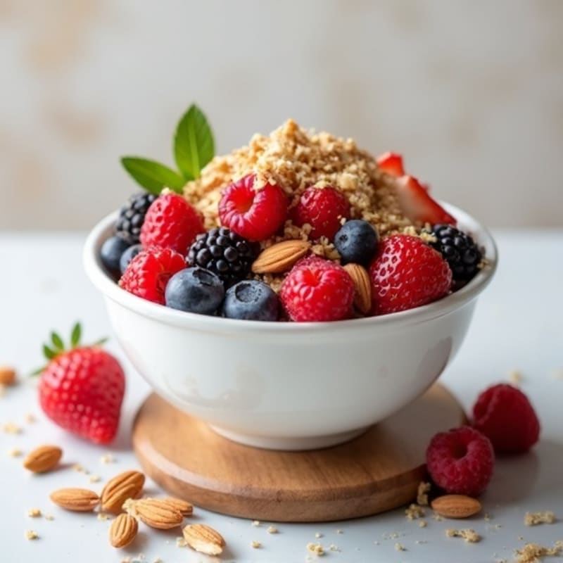 Creamy Greek Yogurt Parfait with Mixed Berries and Chia Almond Crunch