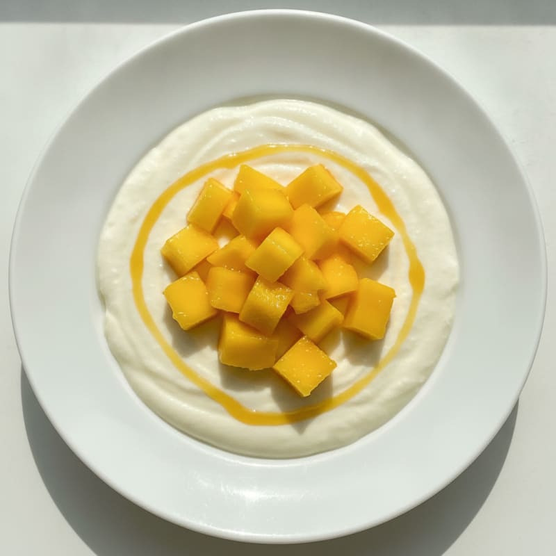 Silky Tofu Protein Pudding with Fresh Mango