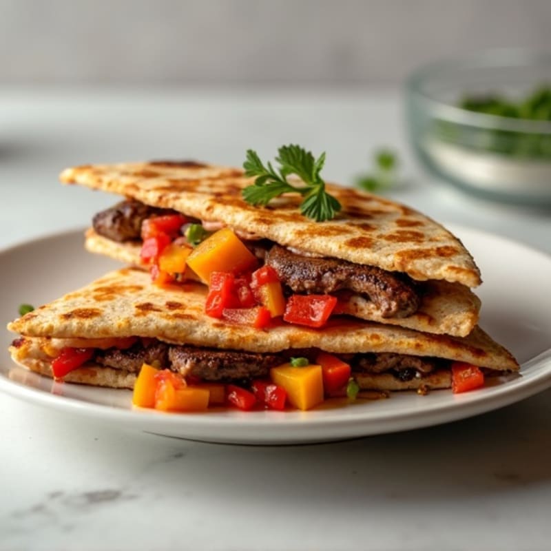 Grilled Steak and Bell Pepper Quesadillas