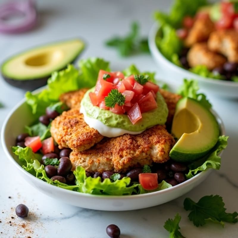 Spicy Chicken Taco Bowl with Fresh Avocado Crema
