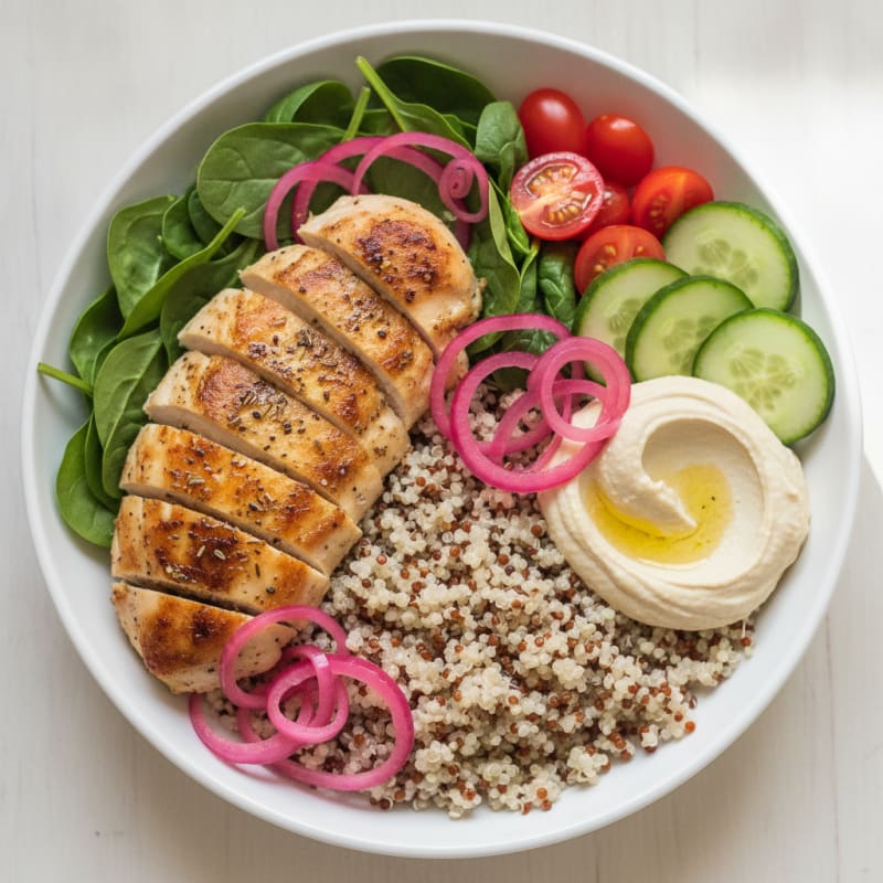 Mediterranean Chicken and Grain Bowl