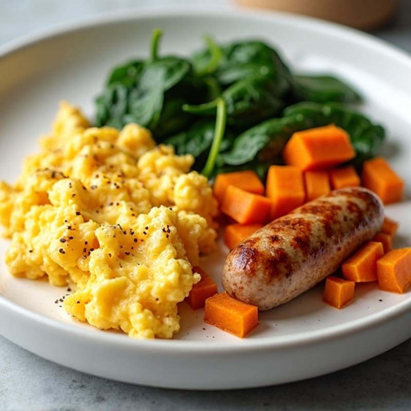 Protein-Packed Egg White Scramble with Sweet Potato Hash