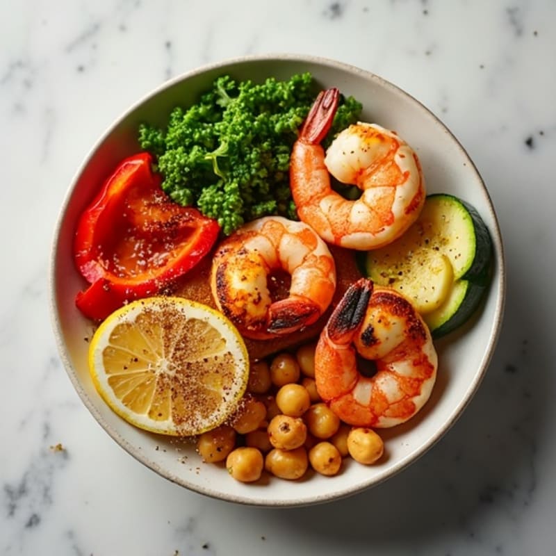 Grilled Tofu and Chickpea Power Bowl with Roasted Vegetables