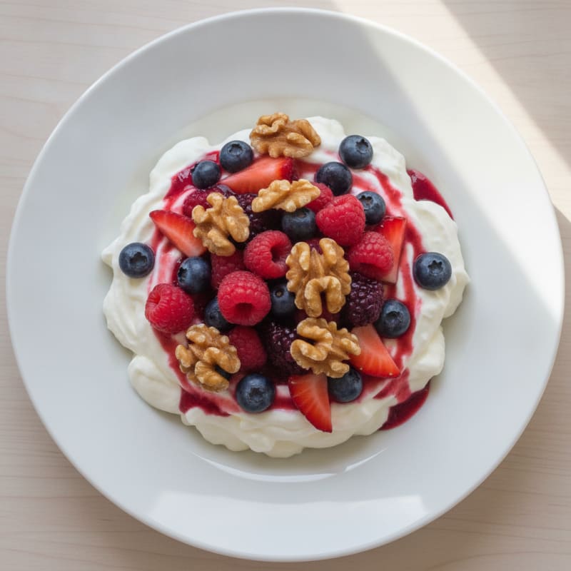 Silky Greek Yogurt Protein Mousse with Mixed Berries