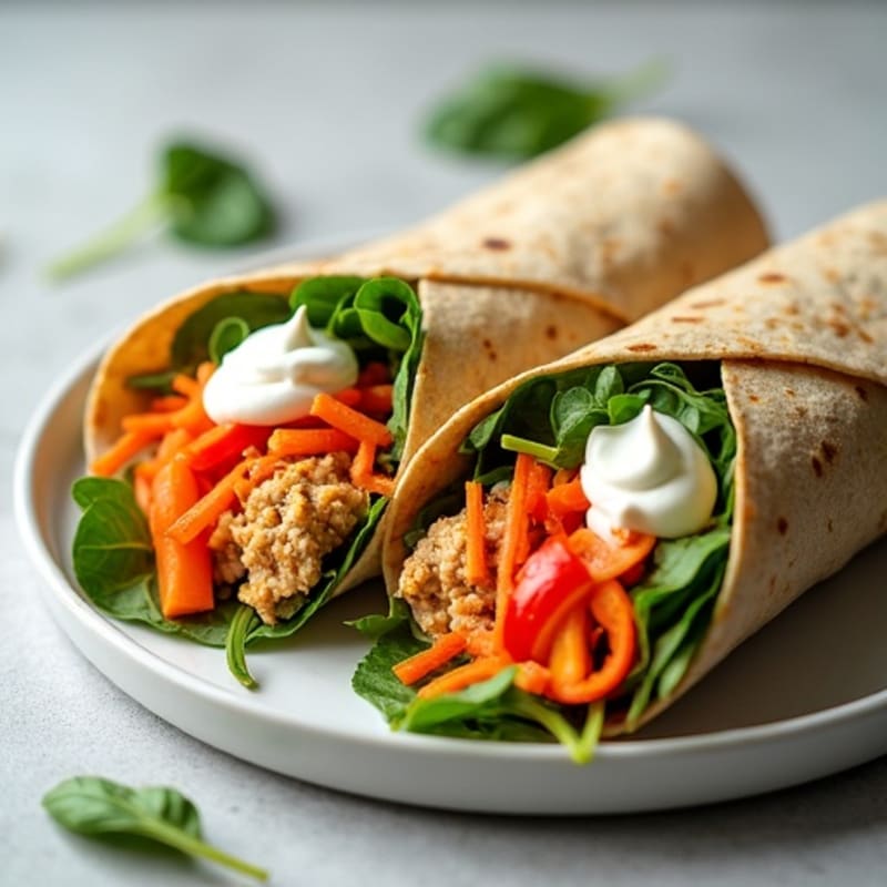 Spicy Tuna and Crunchy Veggie Wraps