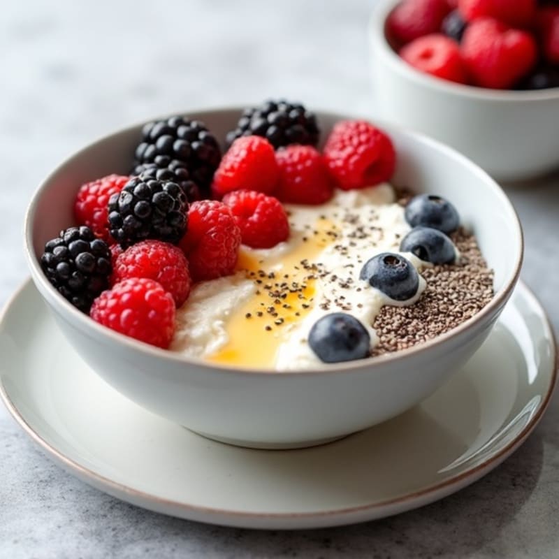 Cottage Cheese Berry Bowl with Chia Seeds