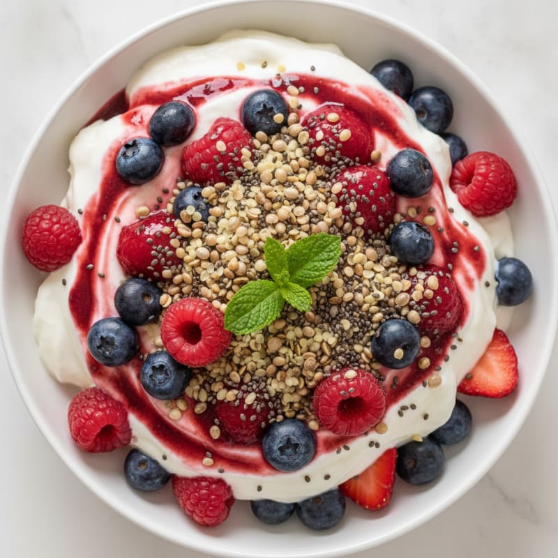 Creamy Greek Yogurt Protein Parfait with Mixed Berries