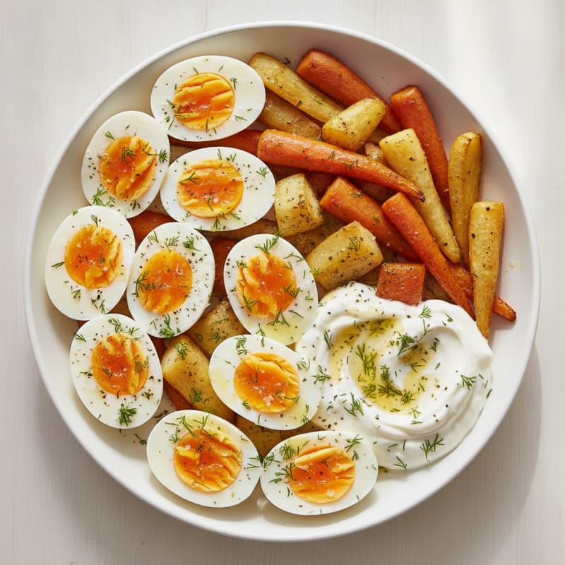 Herbed Eggs and Roasted Root Vegetables