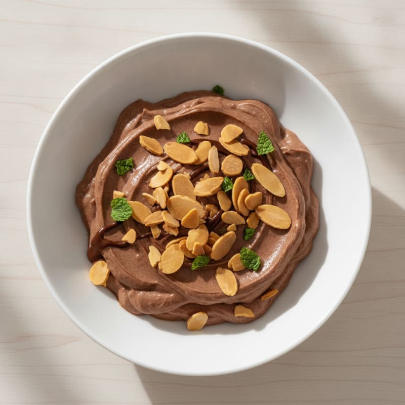 Silky Chocolate Protein Pudding with Almonds