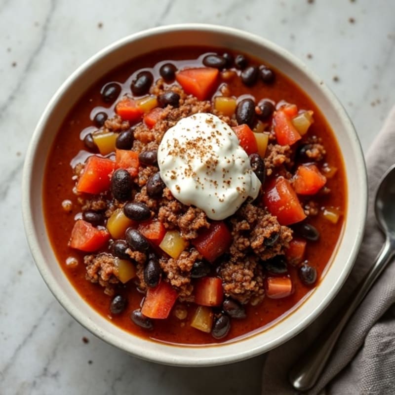 Hearty Black Bean and Ground Beef Chili