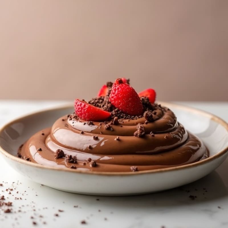 Silky Chocolate Protein Pudding with Almond Butter