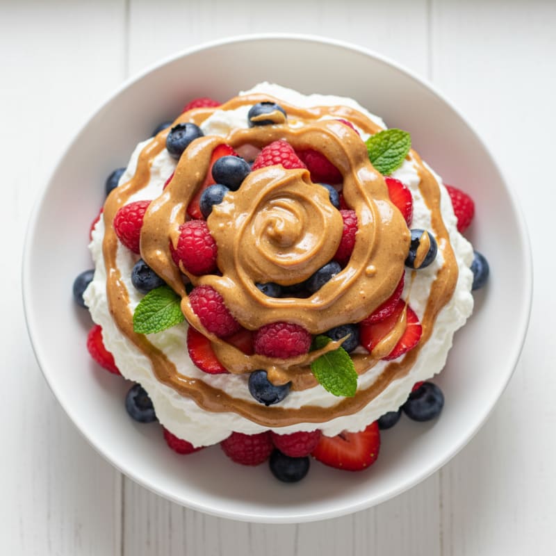 Greek Yogurt Protein Parfait with Mixed Berries and Almond Butter