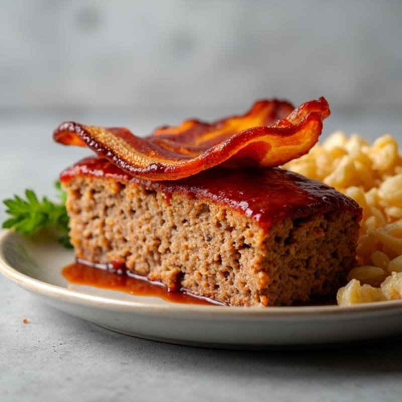 Lean Meatloaf with Crispy Bacon and Tangy BBQ Glaze
