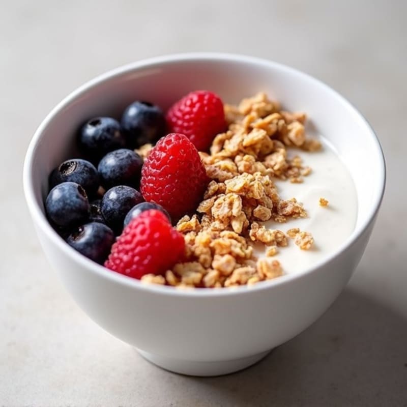 Creamy Greek Yogurt Bowl with Mixed Berries and Protein Granola