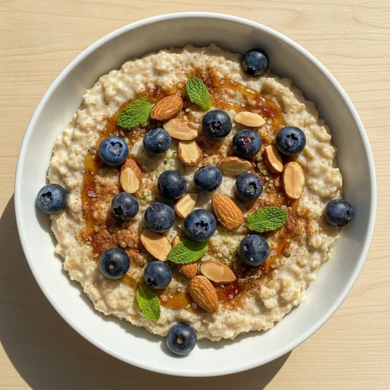 Berry Protein Porridge with Toasted Almonds