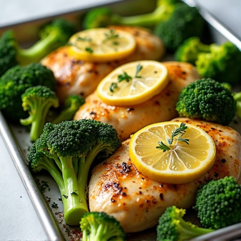 Sheet Pan Lemon Herb Chicken with Roasted Broccoli
