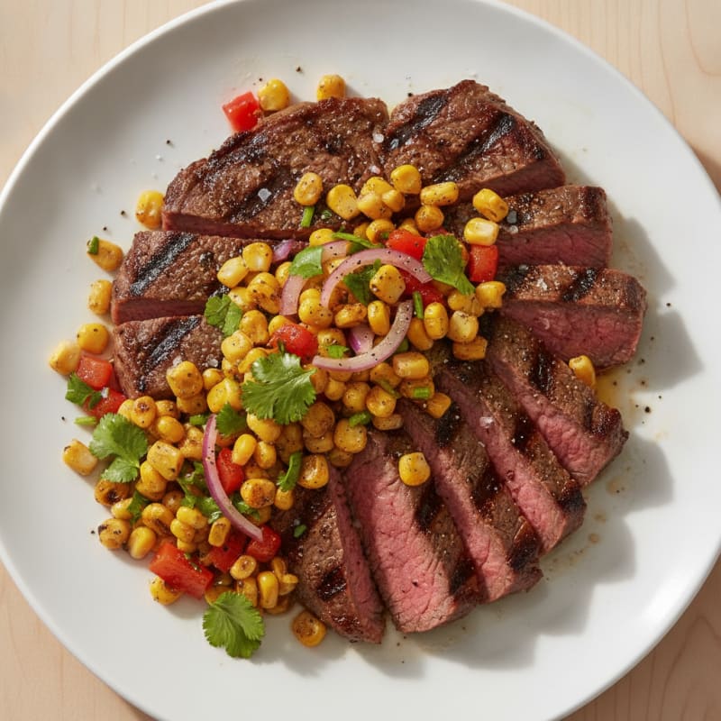 Grilled Steak with Roasted Corn Salsa