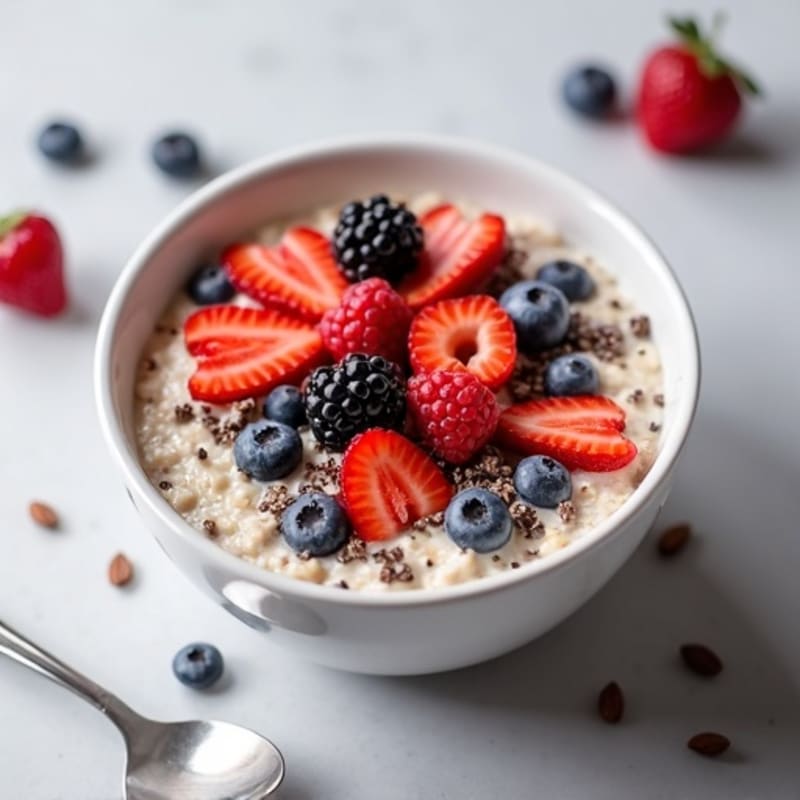 Creamy Overnight Oats with Berries and Chia