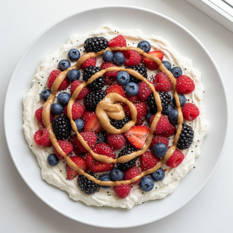 Creamy Greek Yogurt Protein Pudding with Mixed Berries