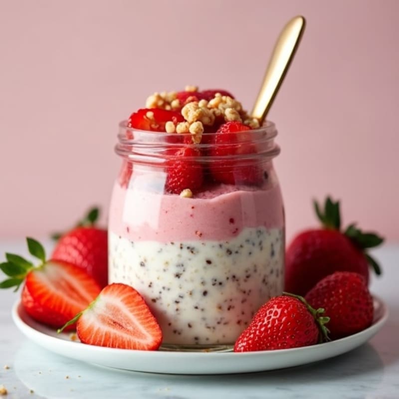 Creamy Strawberry Shortcake Overnight Oats