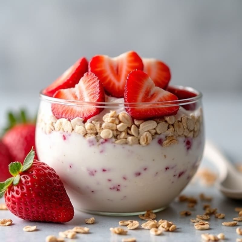 Creamy Strawberry Shortcake Overnight Oats