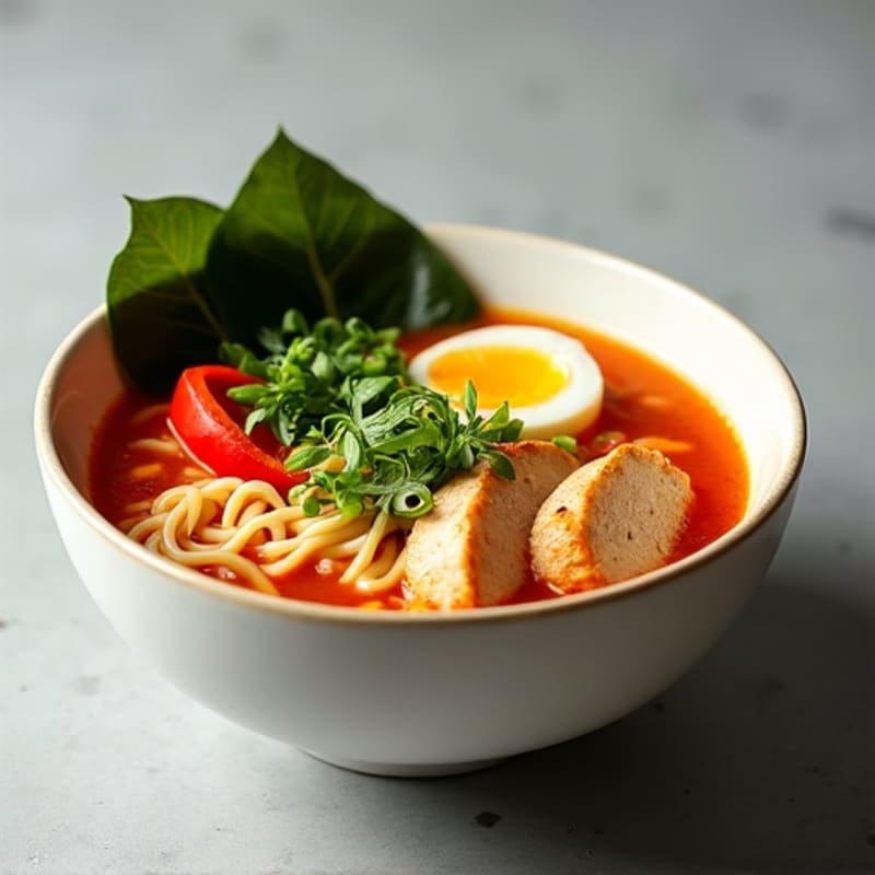 Healthy Spicy Sriracha Chicken Ramen Soup