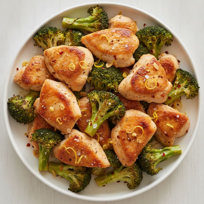 Roasted Garlic and Lemon Broccoli with Chicken