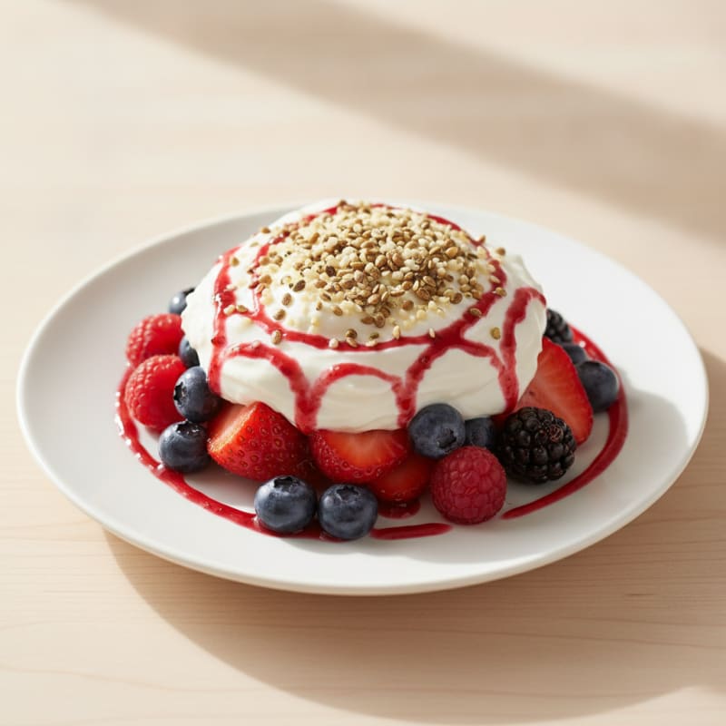 Greek Yogurt Protein Parfait with Mixed Berries